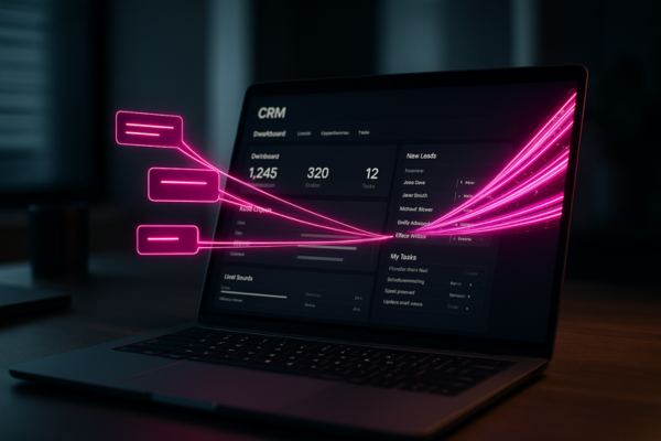 CRM sync and follow-ups concept